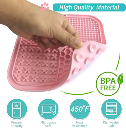 2 Pack Calming Dog Lick Pad with Suction Cups