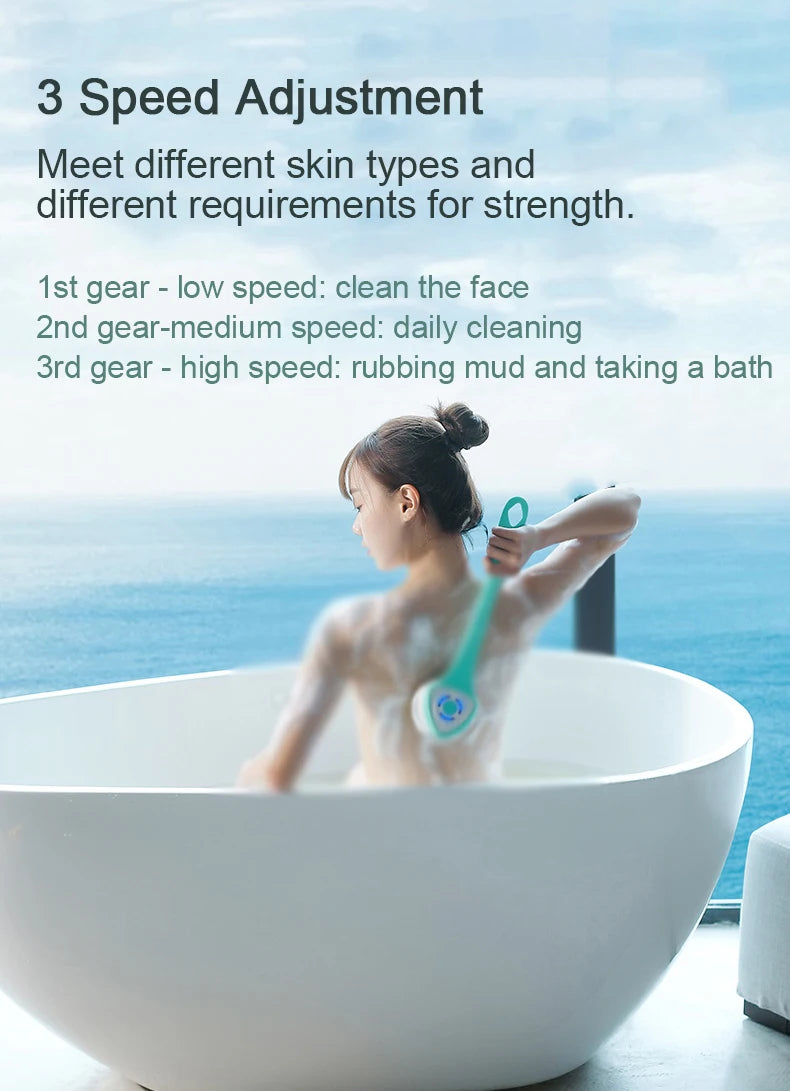 Exfoliating Shower Scrubber with Extendable Handle