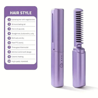 Cordless Heated Hair Straightening Comb
