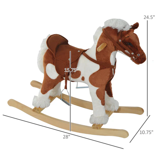 Safe Wooden Baby Rocker Horse - Hehif