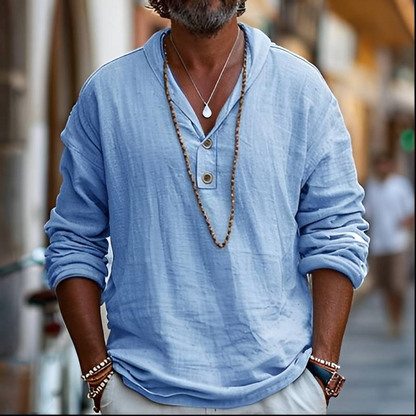 Relaxed Fit Cotton Popover Shirt