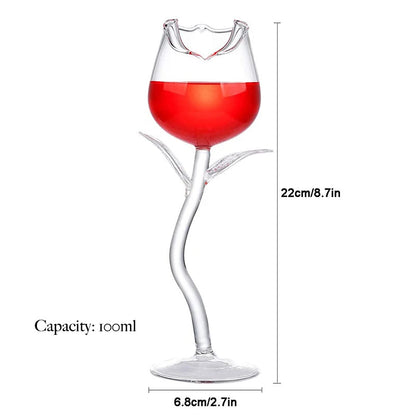 Pair of Elegant Flower Wine Glasses