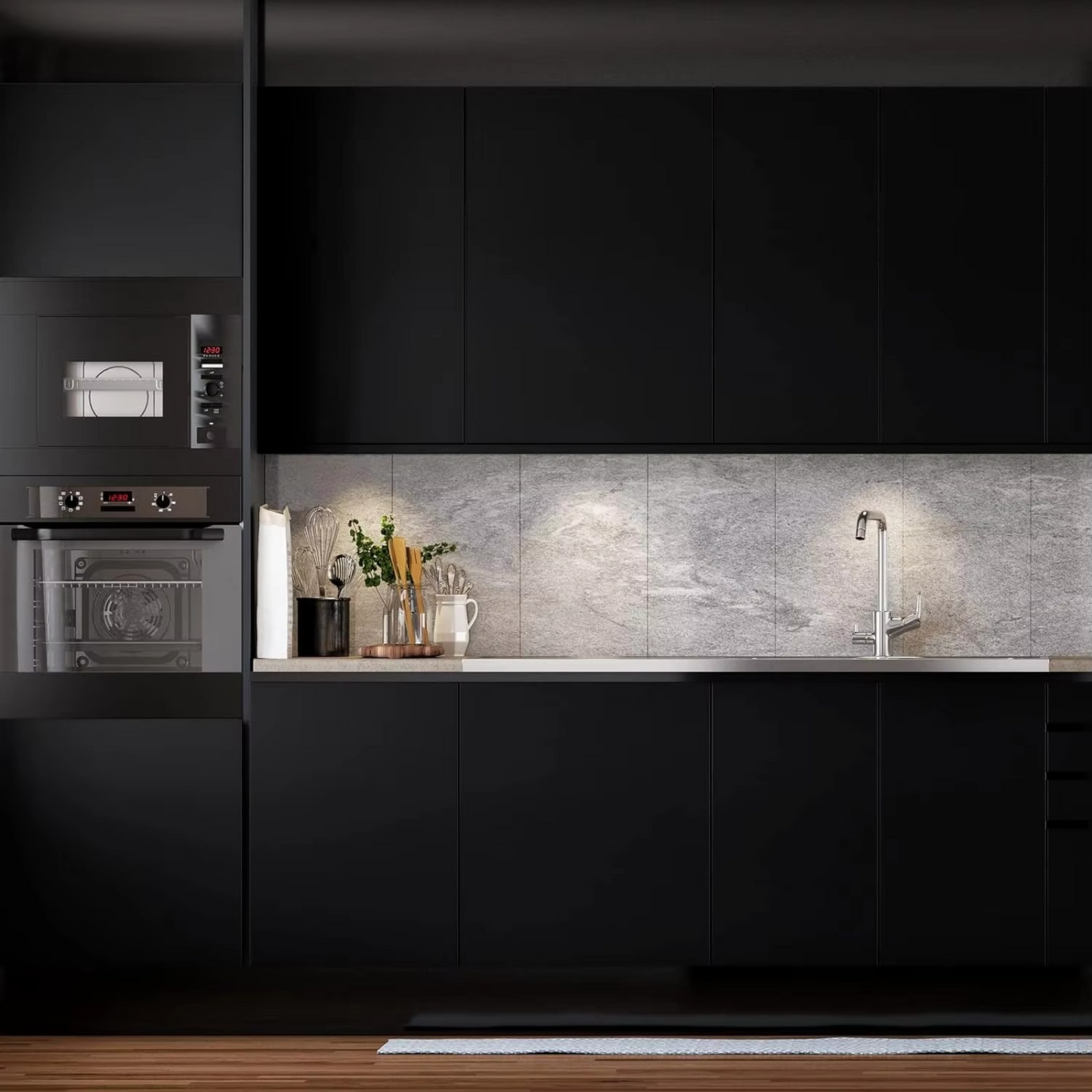 Dark Grey Non-Woven Peel and Stick Wall Paper
