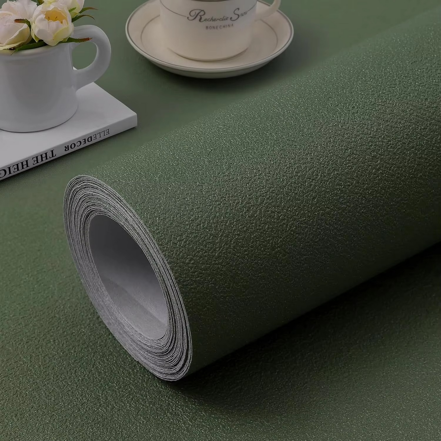 Dark Grey Non-Woven Peel and Stick Wall Paper