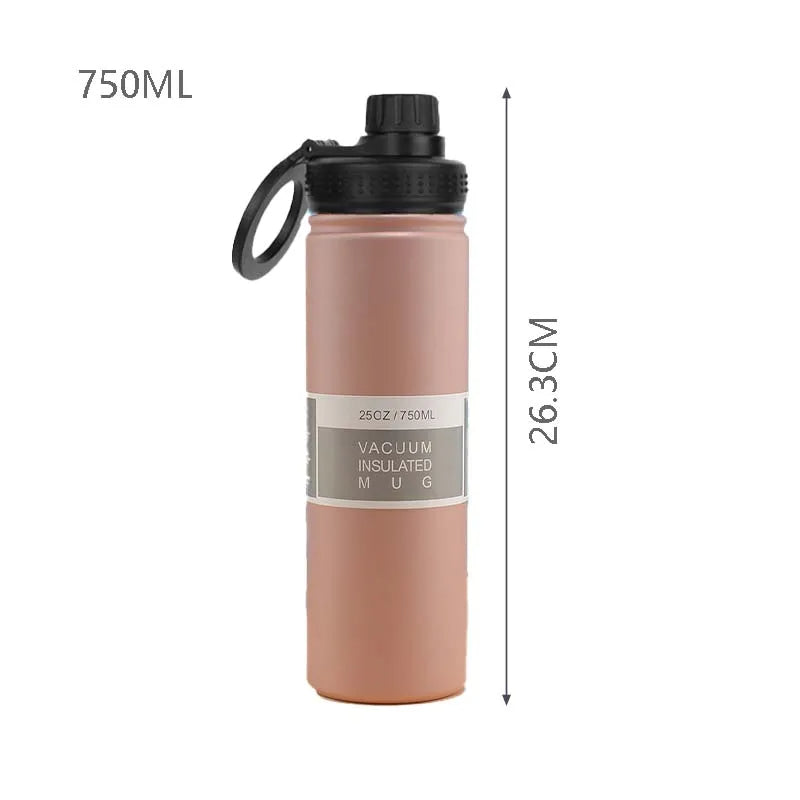 Thermal Stainless Steel Water Bottle with Phone Pocket