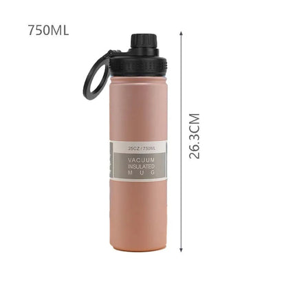 Thermal Stainless Steel Water Bottle with Phone Pocket