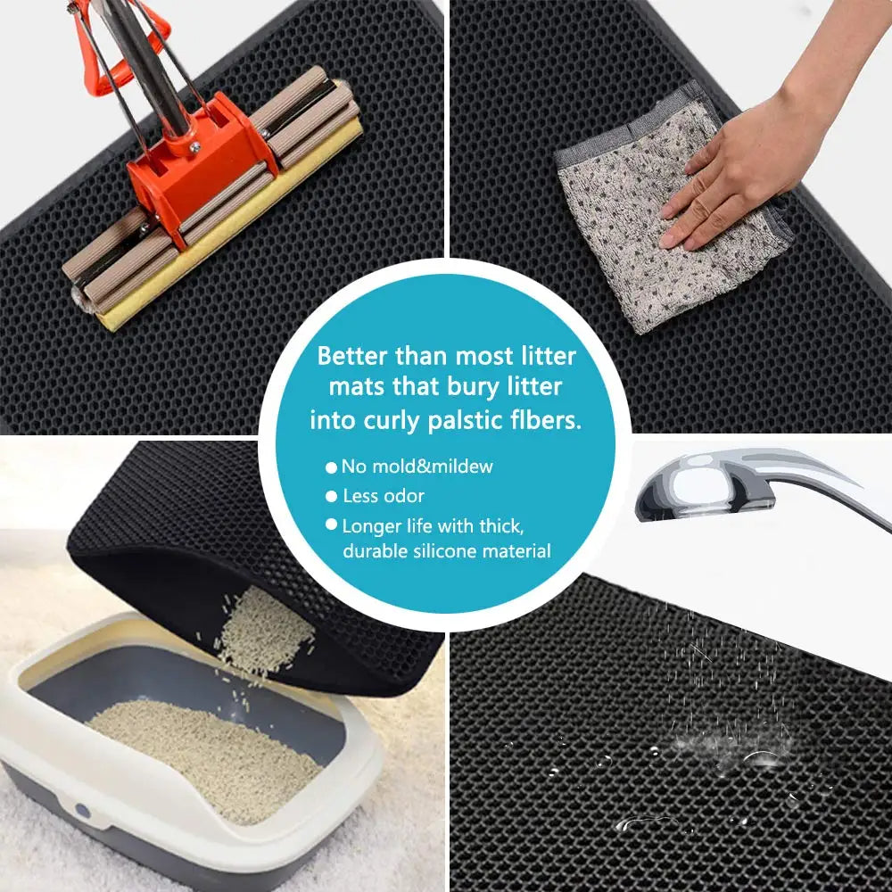 Durable Two Layer Pet Litter Tray Mat