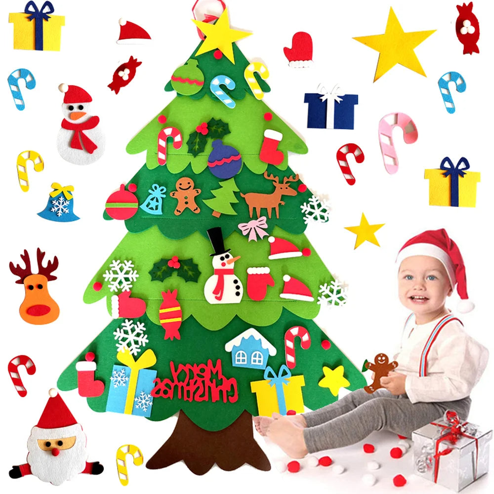 Handmade Felt Holiday Tree with Decorations