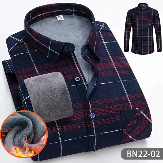 Warm Plaid Insulated Shirt - Hehif