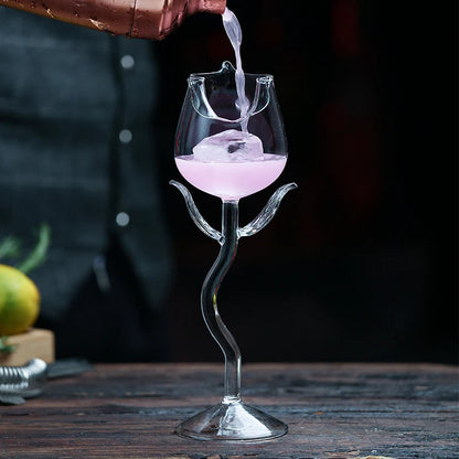 Pair of Elegant Flower Wine Glasses