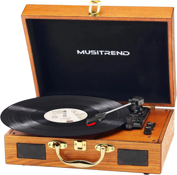 Retro Style Portable Vinyl Record Player