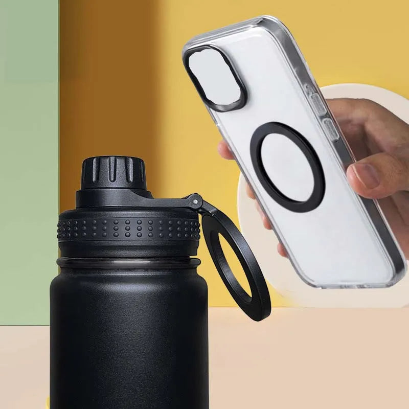 Thermal Stainless Steel Water Bottle with Phone Pocket - Hehif