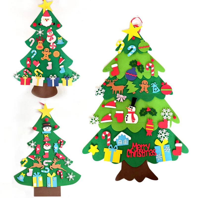 Handmade Felt Holiday Tree with Decorations