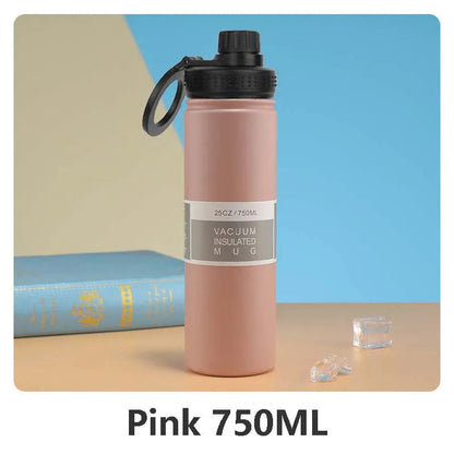 Thermal Stainless Steel Water Bottle with Phone Pocket