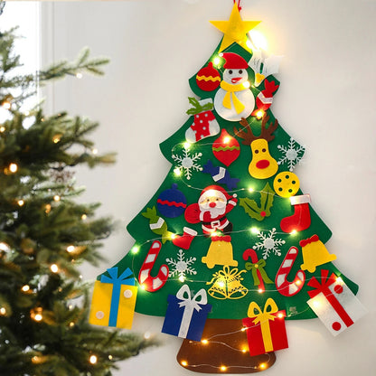 Handmade Felt Holiday Tree with Decorations - Hehif