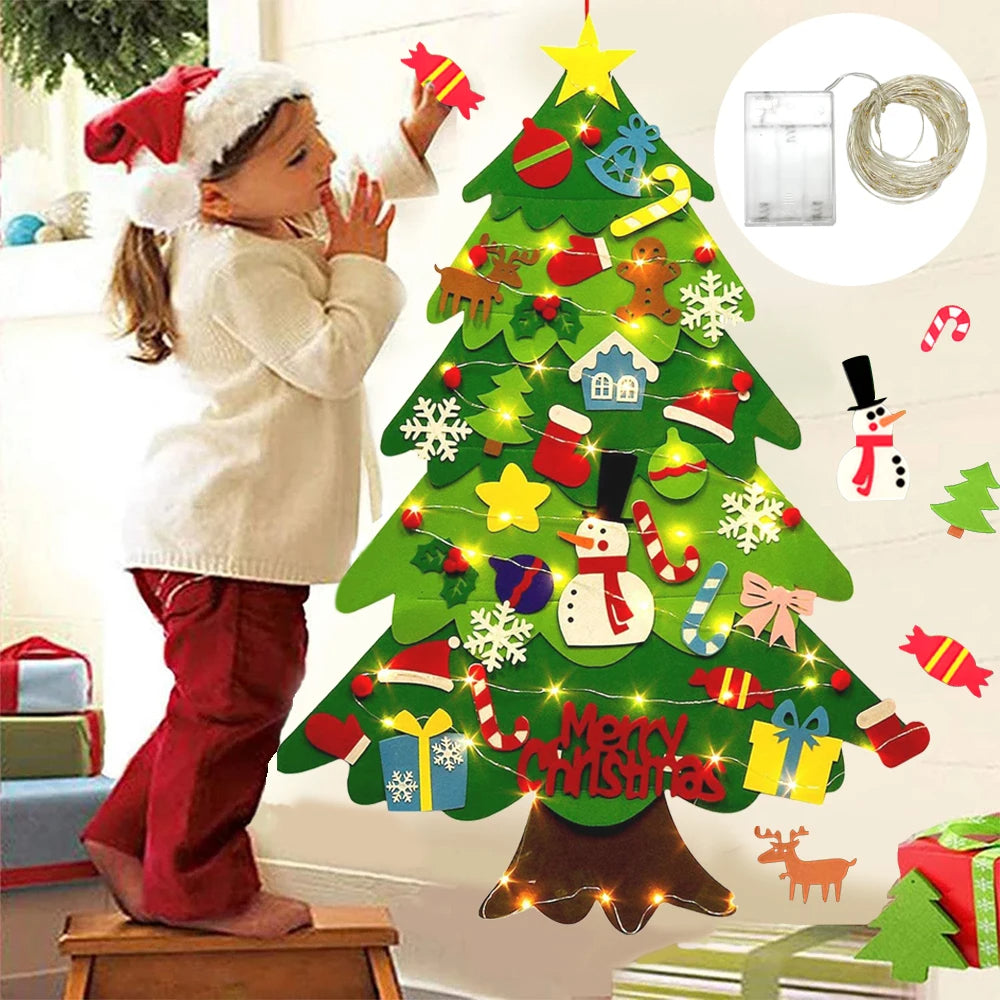 Handmade Felt Holiday Tree with Decorations