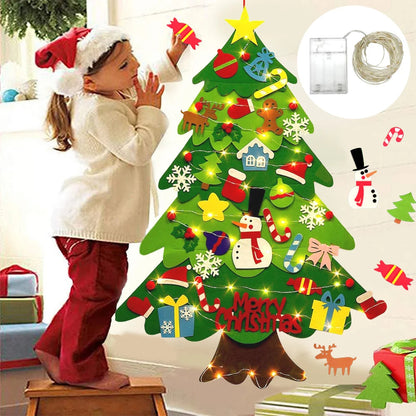 Handmade Felt Holiday Tree with Decorations