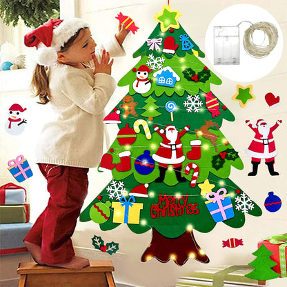 Handmade Felt Holiday Tree with Decorations