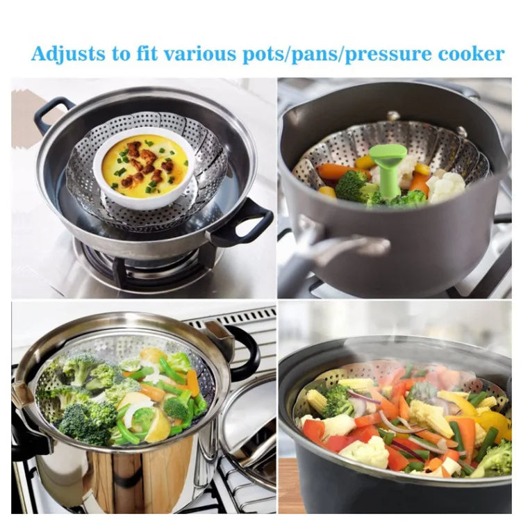Compact Stainless Steel Vegetable Steamer Basket