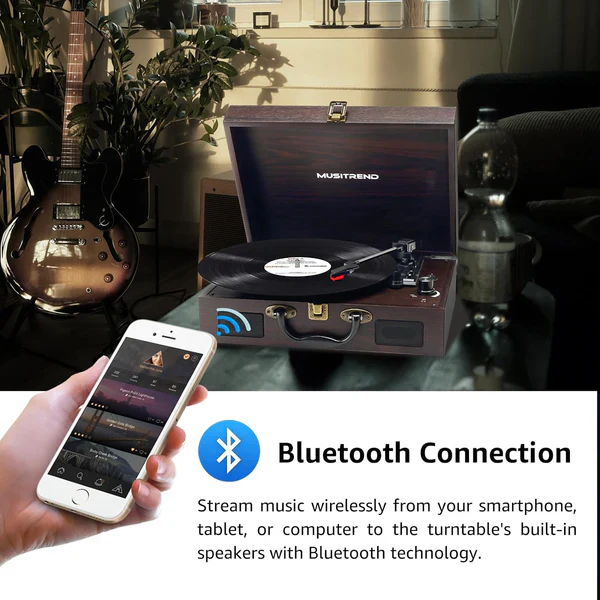 Retro Style Portable Vinyl Record Player