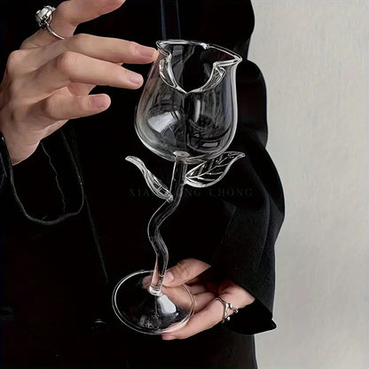 Pair of Elegant Flower Wine Glasses