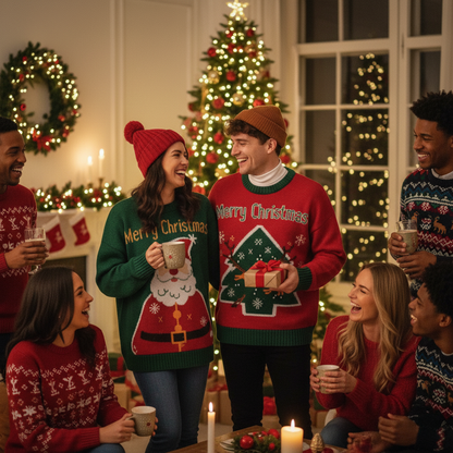 Warm Holiday Sweatshirt for Couples – Soft Knit Sweater