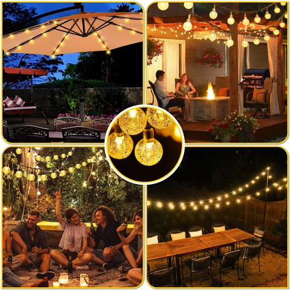 Outdoor Solar String Lights with 200 Warm White LED Bulbs