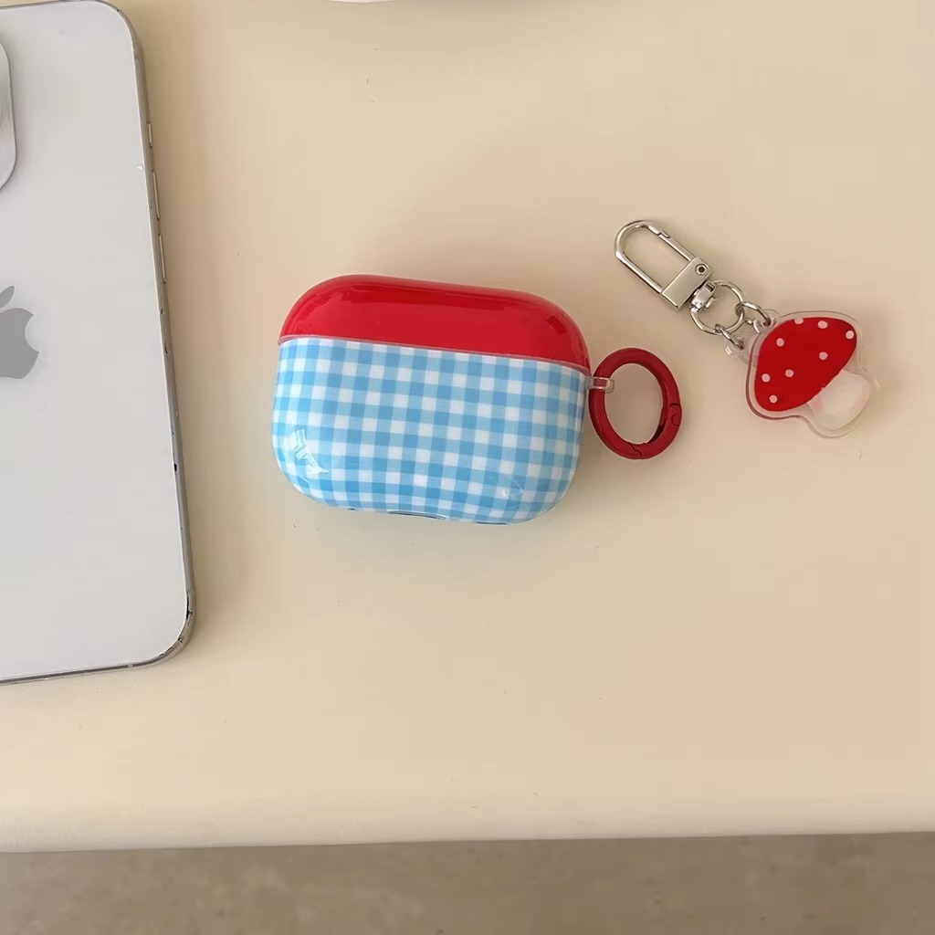 Colorful Plaid Fun Fungi AirPods Cover