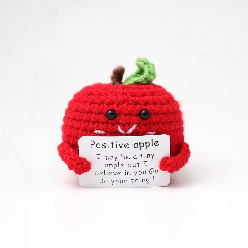 Cute Crocheted Hedgehog Toy with Inspirational Gift Card - Hehif