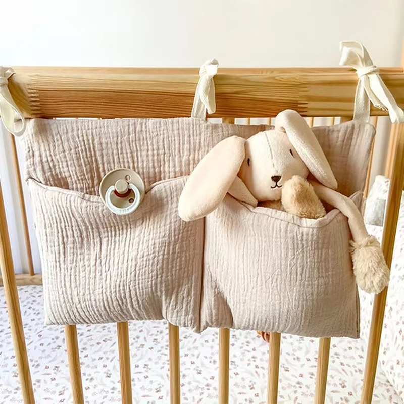 Baby Nursery Storage Bag with Dual Fabric Pockets