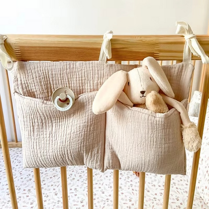 Baby Nursery Storage Bag with Dual Fabric Pockets