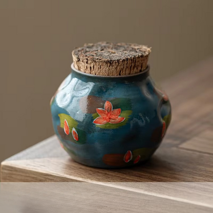 Decorative Floral Ceramic Tea Storage Box