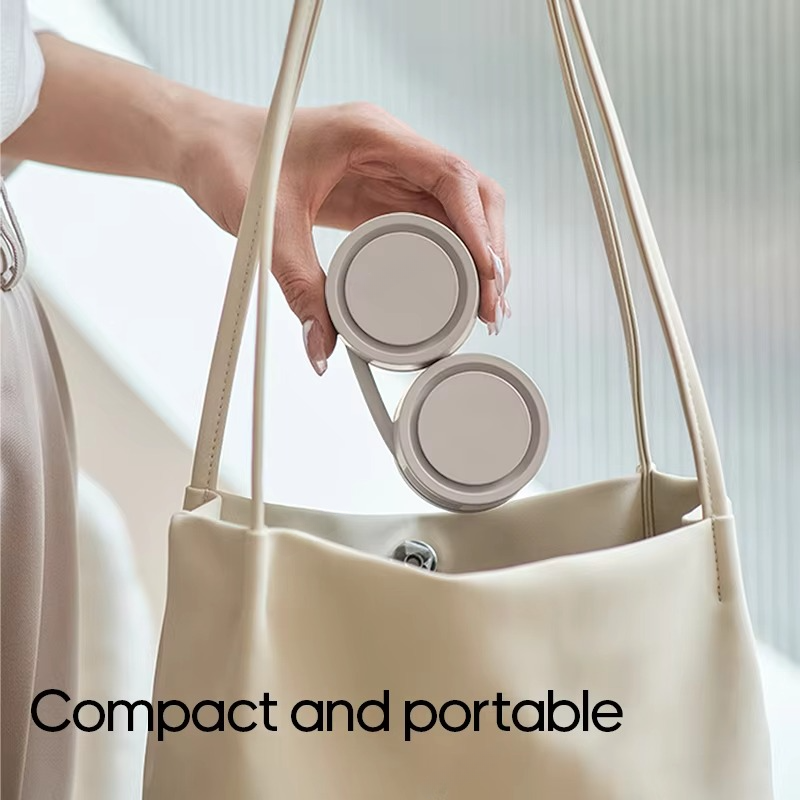 Compact Personal Rechargeable Neck Fan with Quiet Cooling