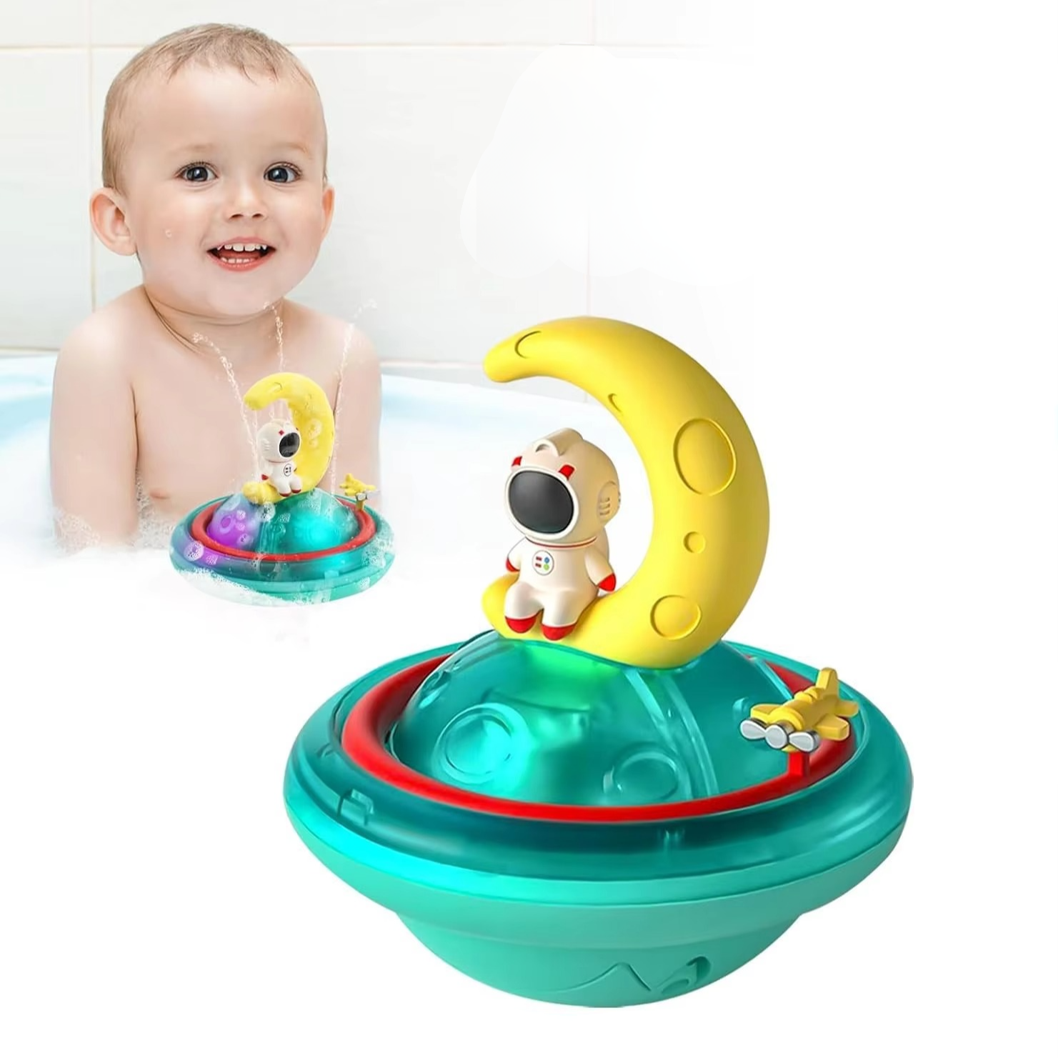 Fun Space Shower Toy with Music and Flashing Lights - Hehif