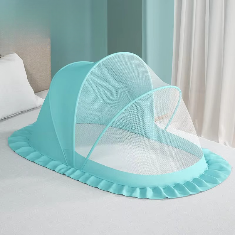 Portable Baby Bed with Canopy and Comfortable Mattress Set