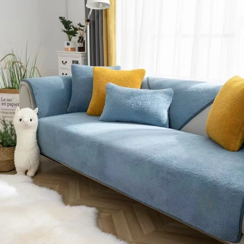 Cozy Fleece Sofa Throw, Grip Bottom Furniture Protector