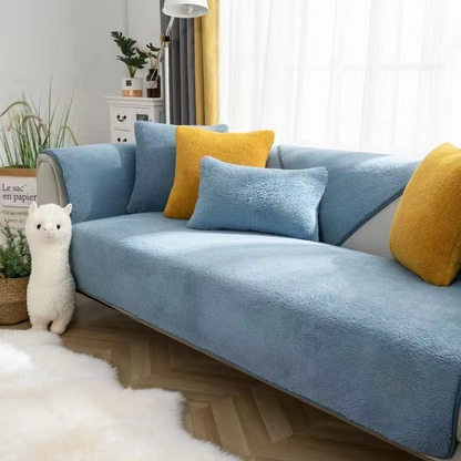 Cozy Fleece Sofa Throw, Grip Bottom Furniture Protector