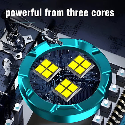 Compact Triple LED Super Bright Pocket Flashlight