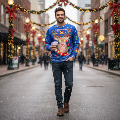 Fun Winter Christmas Long Sleeve Men's Sweatshirt