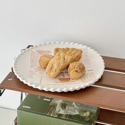 Delicate White Ceramic Dinner Plates