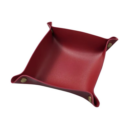 Rustic Leather Desk Storage Organizer Tray