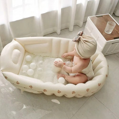 Portable Baby Bath Tub with Comfort Backrest and Air Pump - Hehif