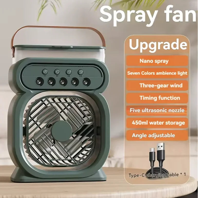 Compact AC Unit with LED Light and Humidifier Function