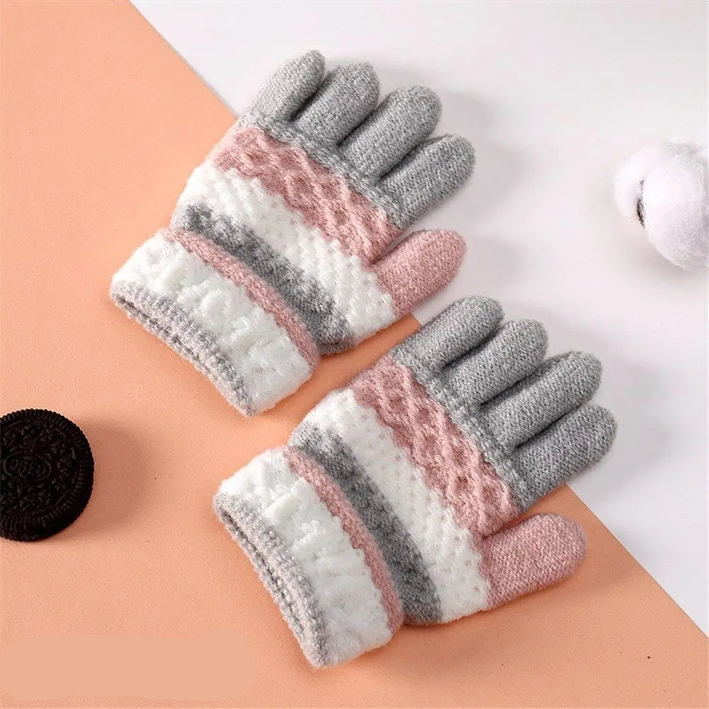 Warm Childrens Knit Gloves for Kids