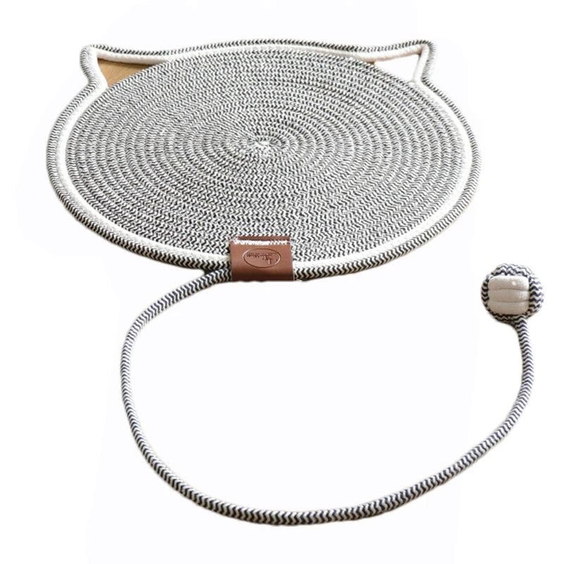 Natural Fiber Cat Scratcher with Toy Ball