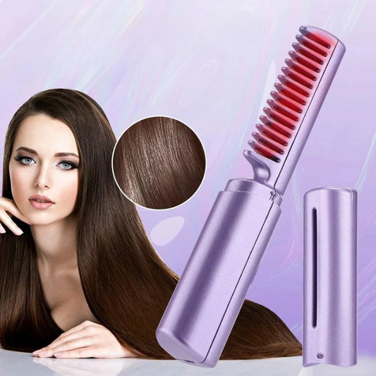Cordless Heated Hair Straightening Comb - Hehif