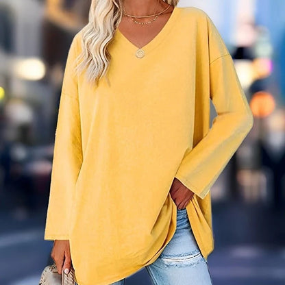 Stylish V-Neck Long Sleeve Casual Shirt