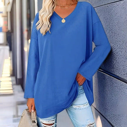 Stylish V-Neck Long Sleeve Casual Shirt