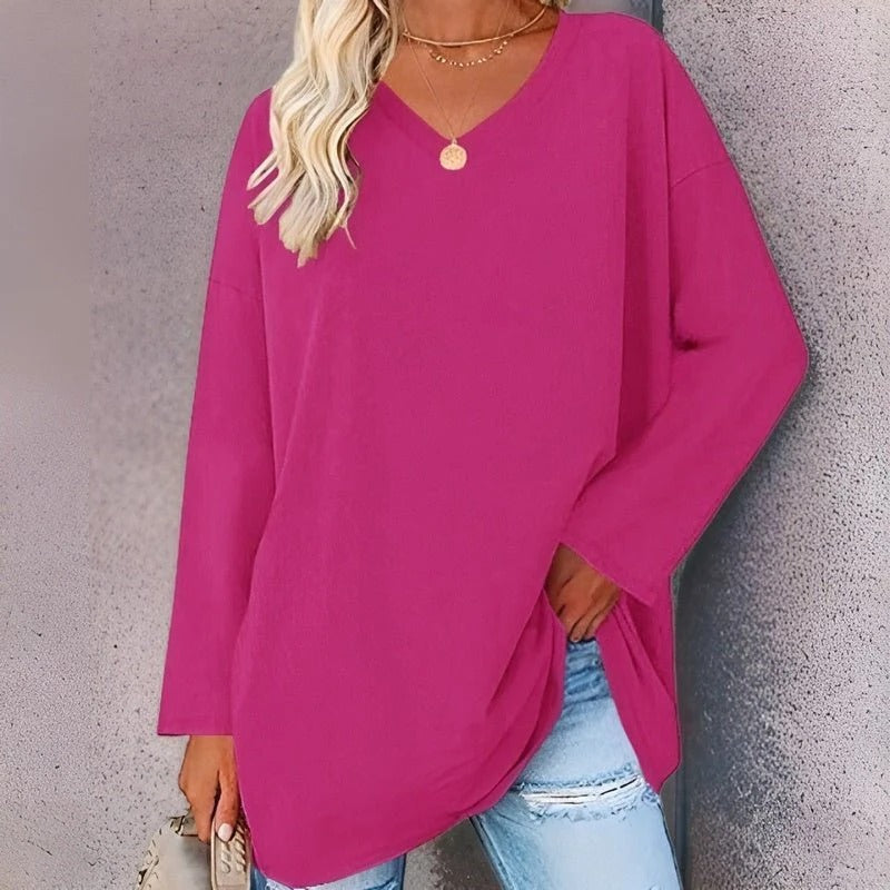 Stylish V-Neck Long Sleeve Casual Shirt