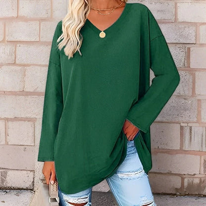 Stylish V-Neck Long Sleeve Casual Shirt